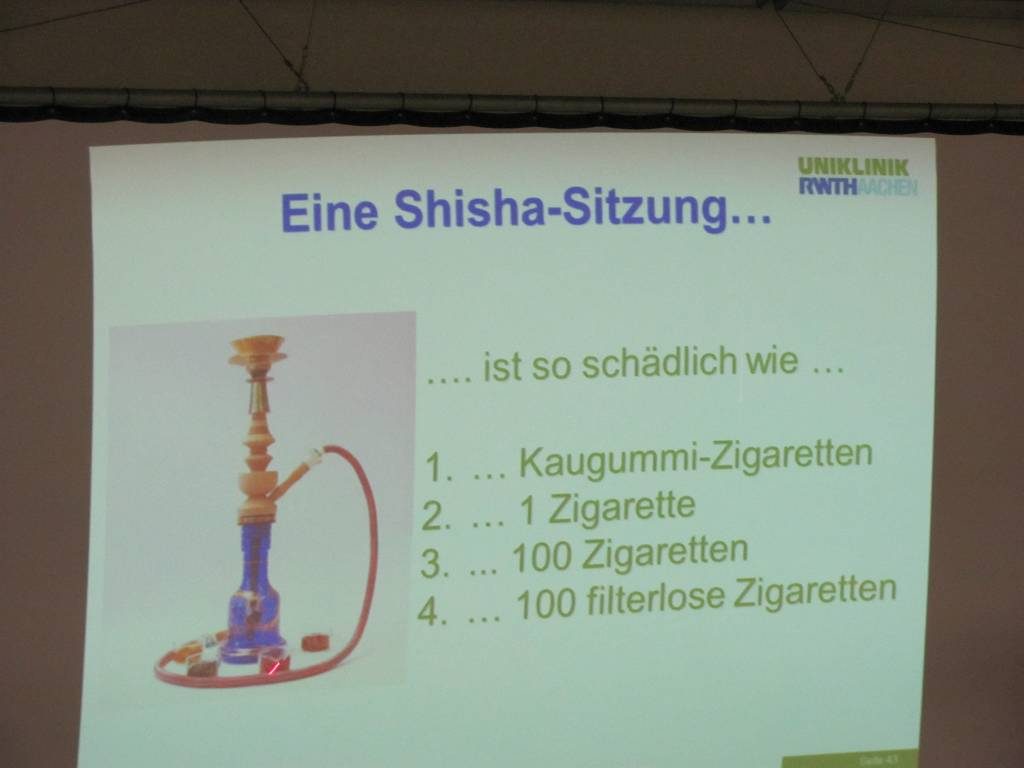 Wie schädlich Tabakrauch - besonders aus der Shisha - ist, war vielen Schülerinnen und Schülern nicht klar.